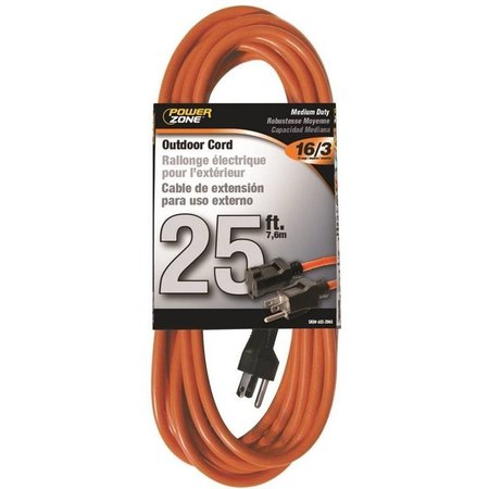 POWERZONE Cord Ext Outdoor 16/3X25Ft Org OR501625